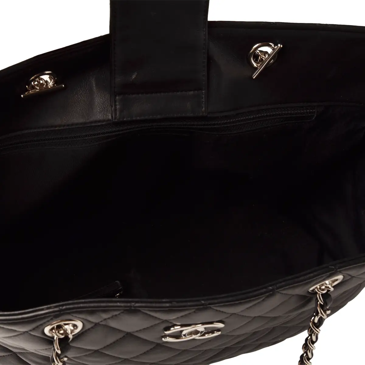 Classic CC Large Black Shopping Tote Quilted Calfskin  — image 9