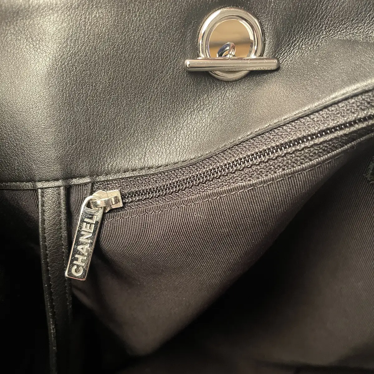 Classic CC Large Black Shopping Tote Quilted Calfskin  — image 10