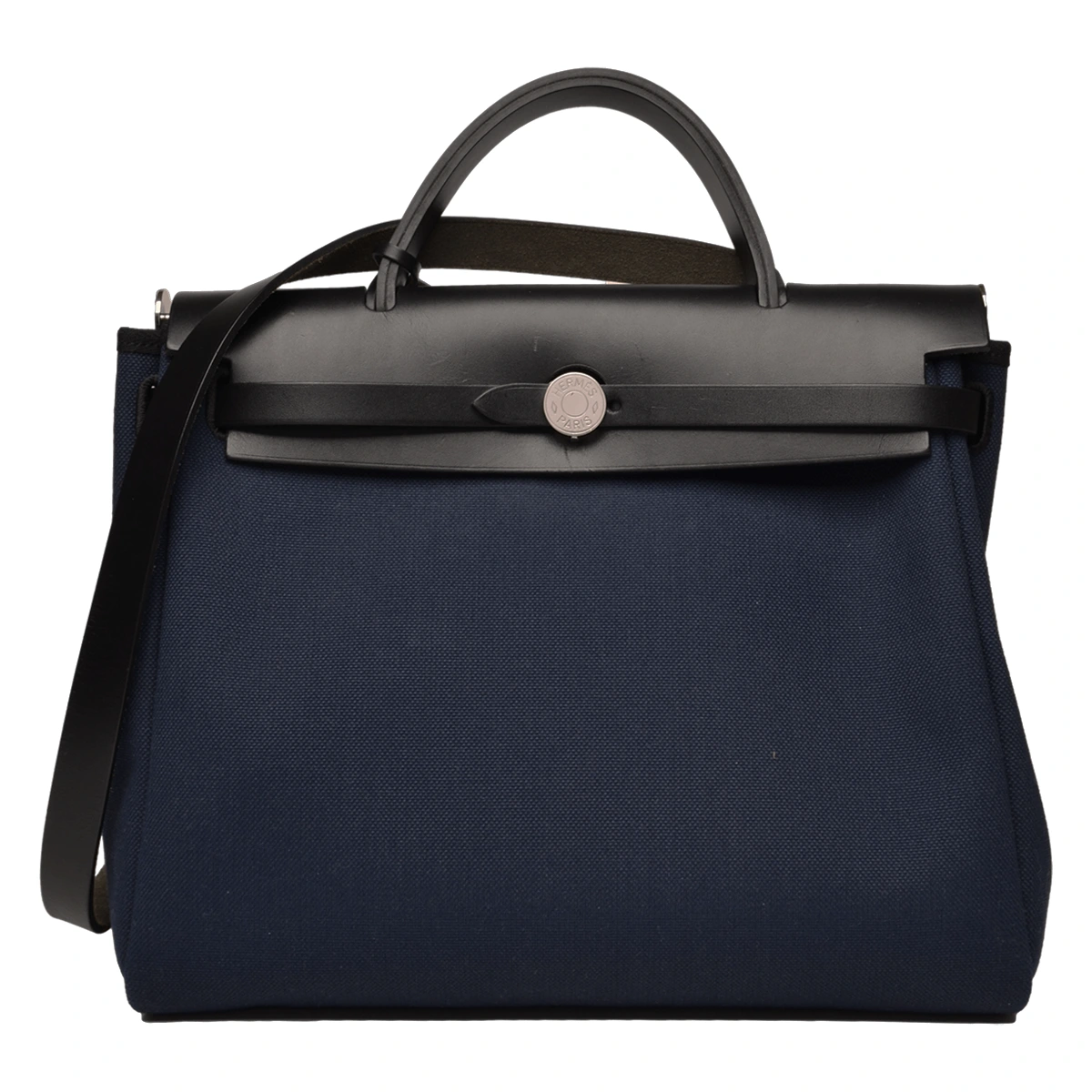 Herbag 31 Zip Canvas Bleu Marine Noir Silver Hardware