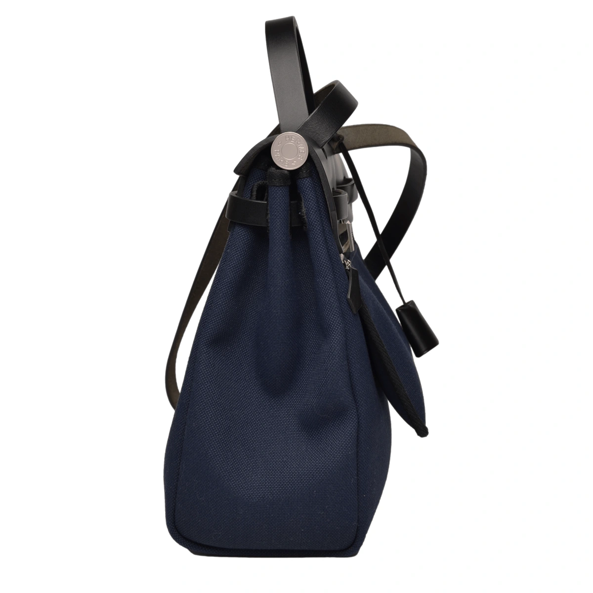 Herbag 31 Zip Canvas Bleu Marine Noir Silver Hardware — image 4