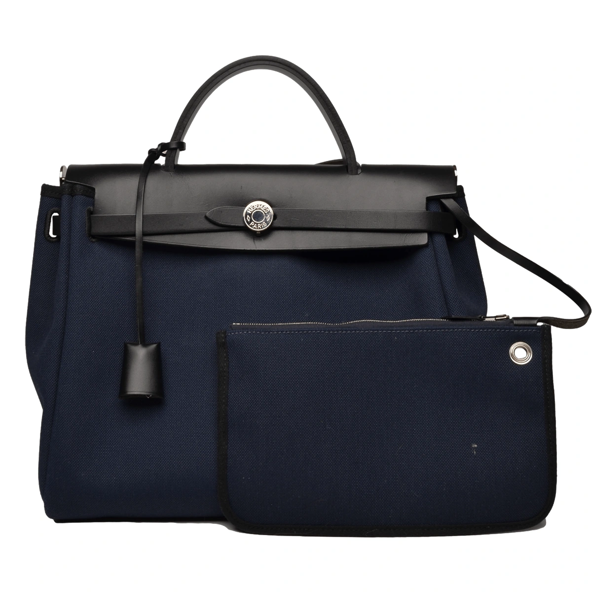 Herbag 31 Zip Canvas Bleu Marine Noir Silver Hardware — image 10