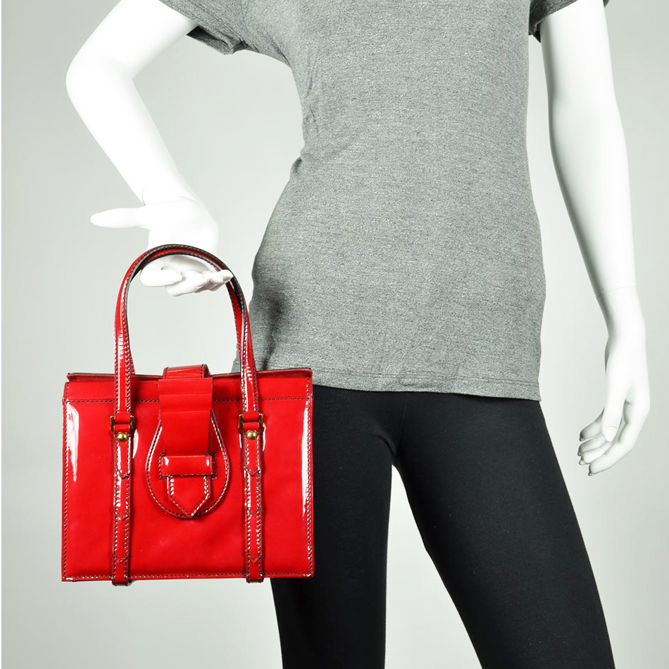 Red Patent Leather Top Handle — image 4