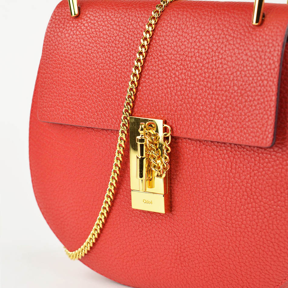 Red Calfskin Leather Drew Bag — image 6