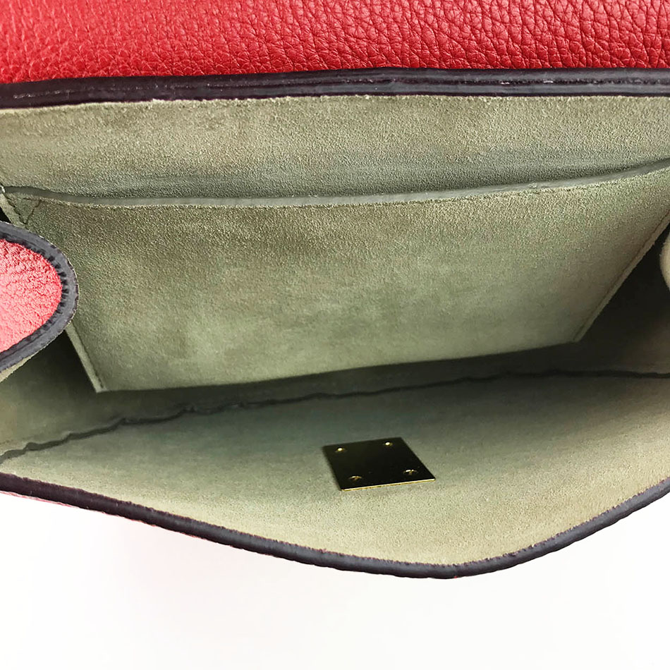 Red Calfskin Leather Drew Bag — image 8