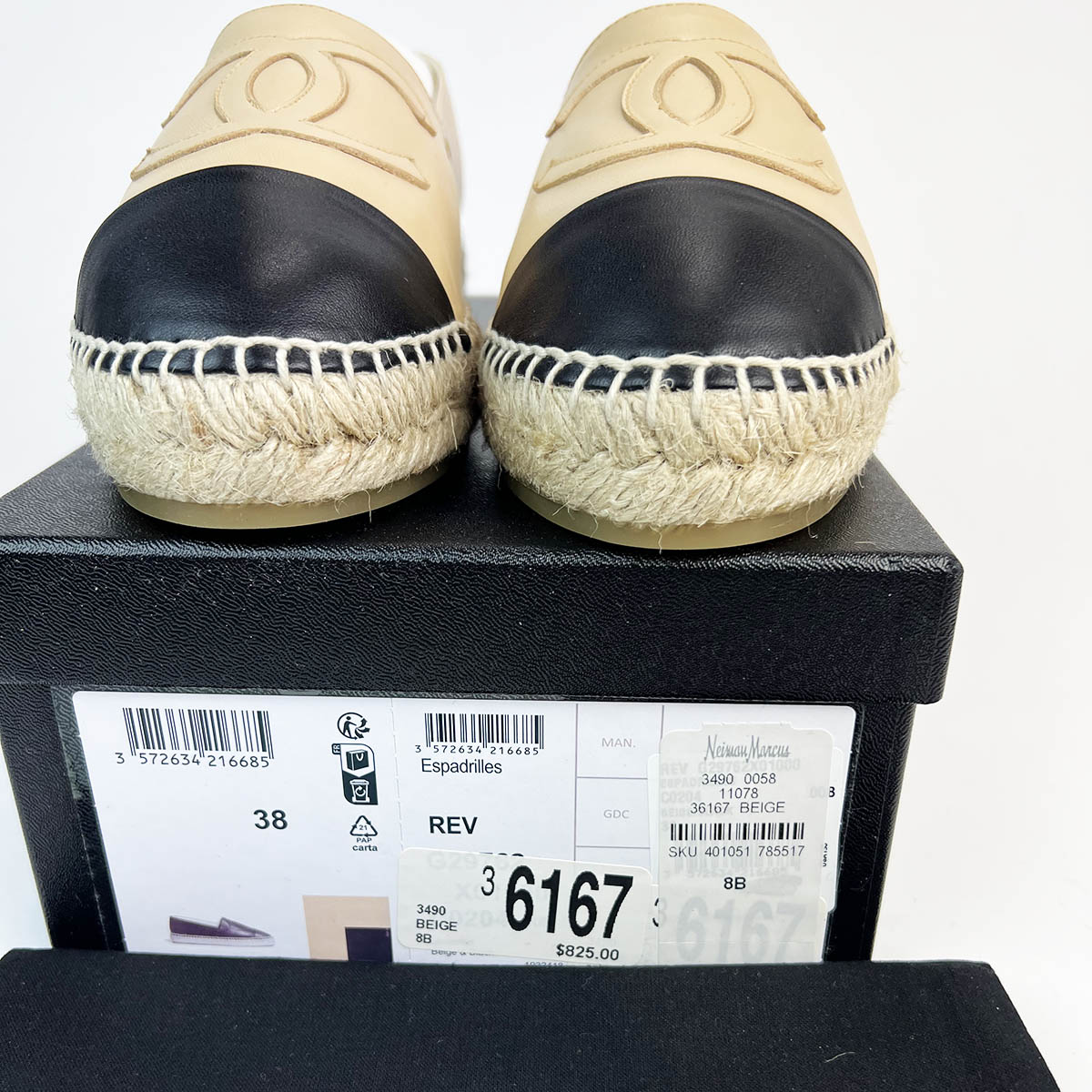 Classic Espadrilles Beige Black Lambskin 38 — image 8