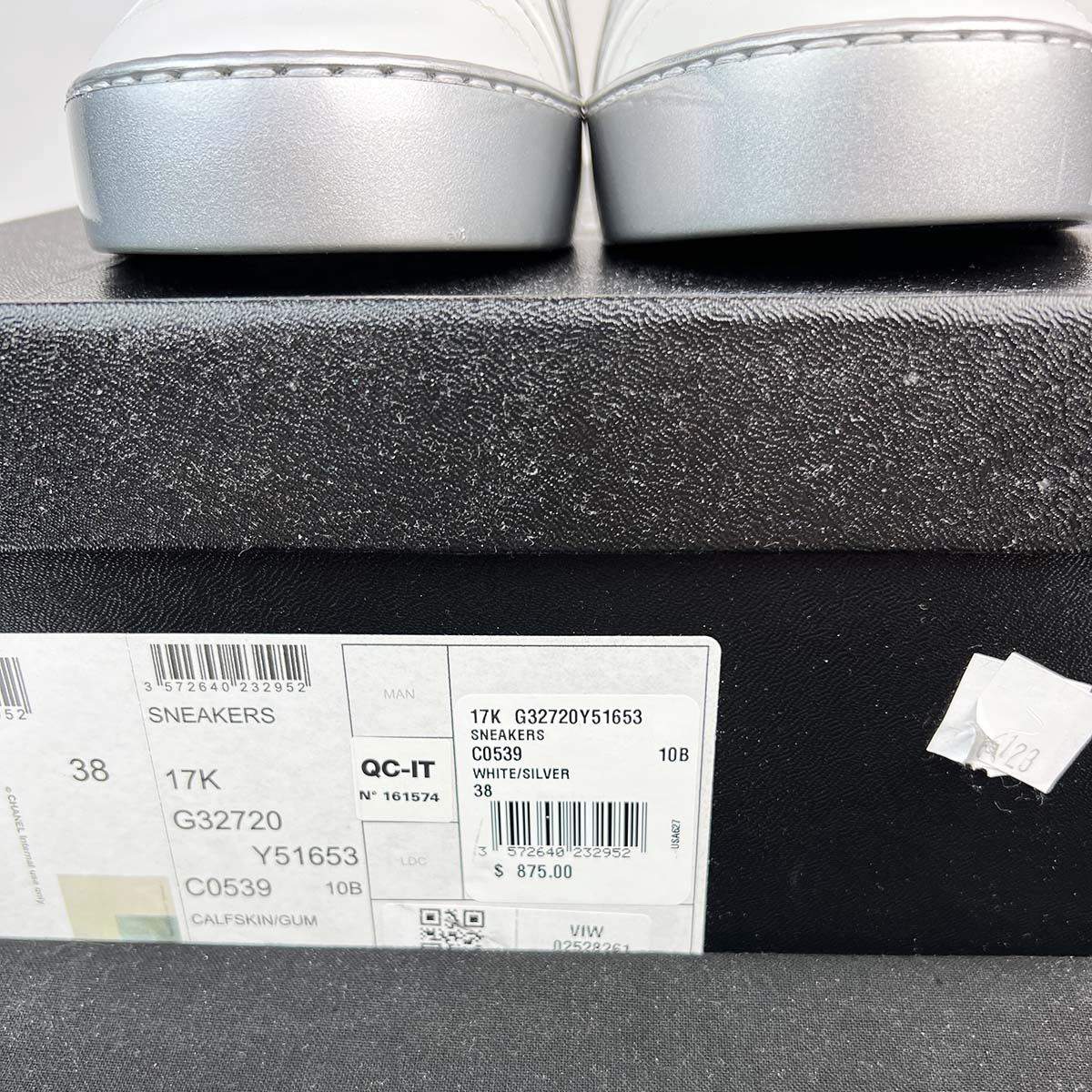 White Silver Leather And Patent High Top Sneakers 38 — image 8