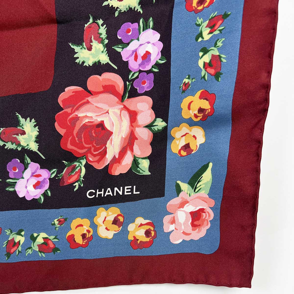 Multicolored Floral Silk Scarf — image 3