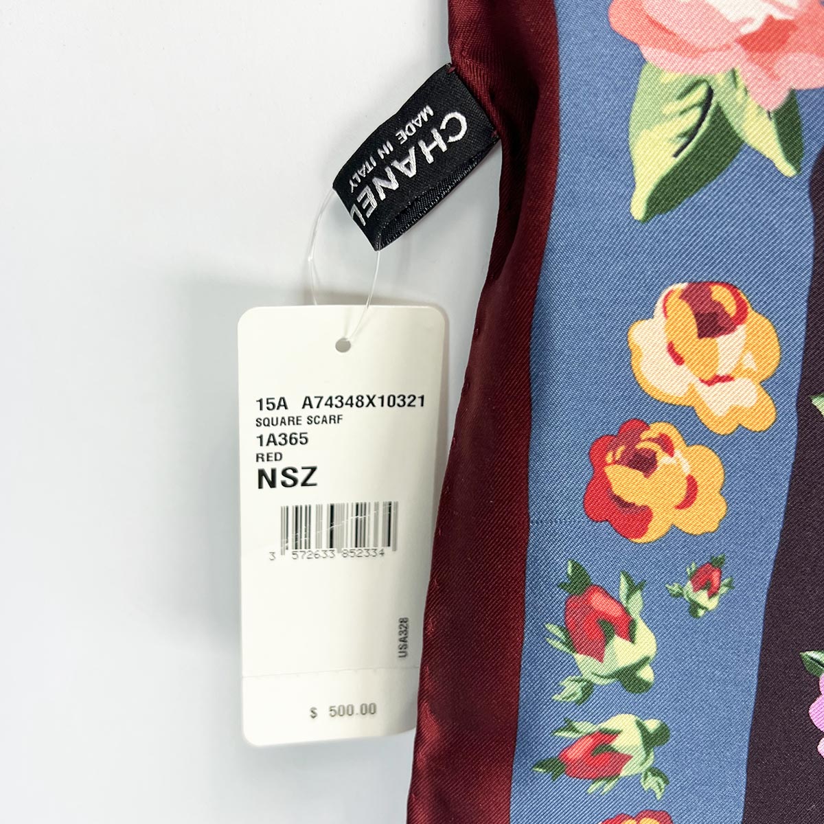 Multicolored Floral Silk Scarf — image 4