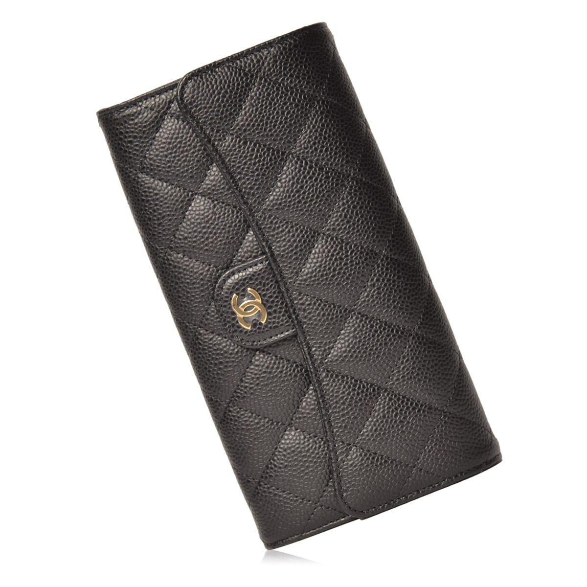 Caviar Quilted Large Flap Wallet Black — image 2