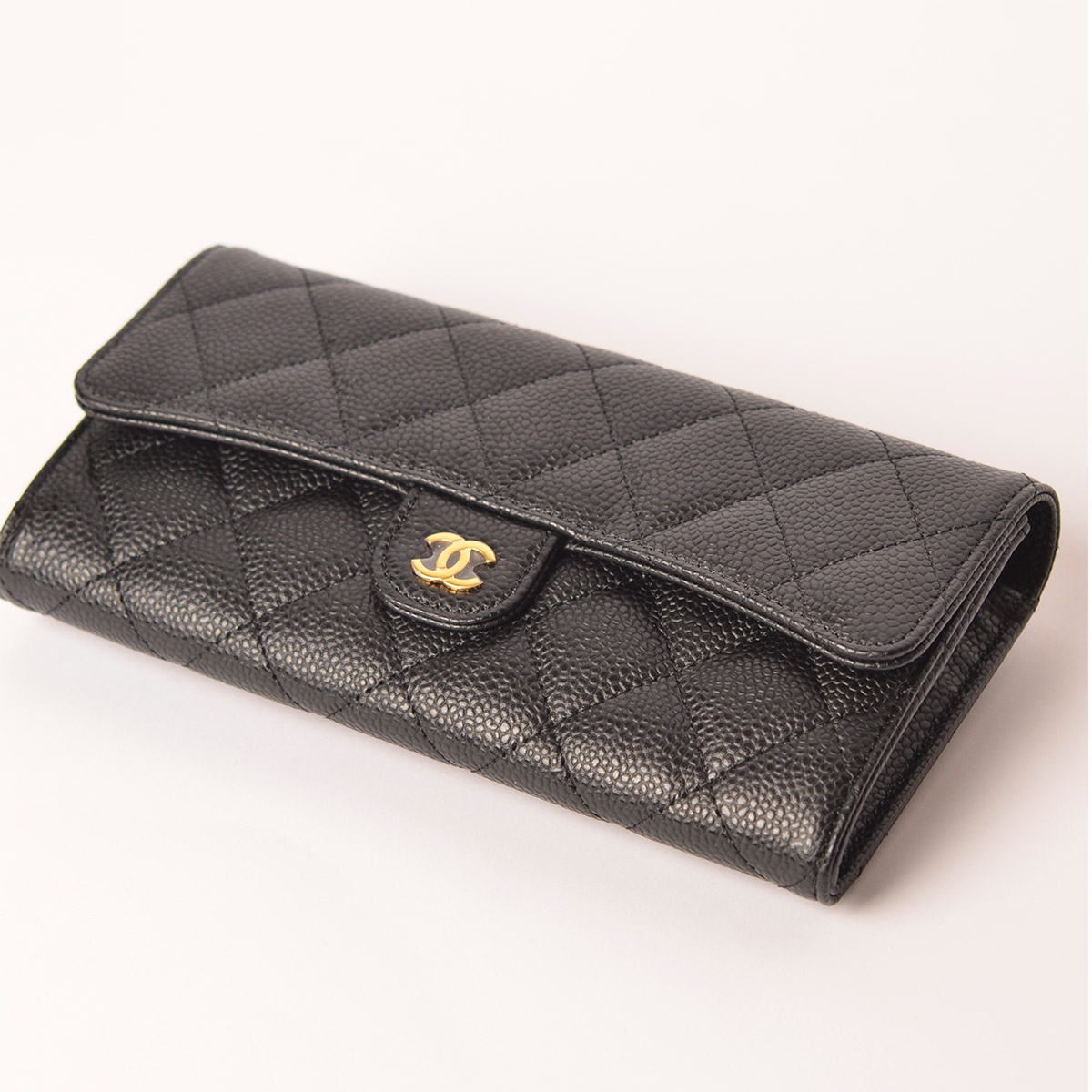 Caviar Quilted Large Flap Wallet Black — image 3