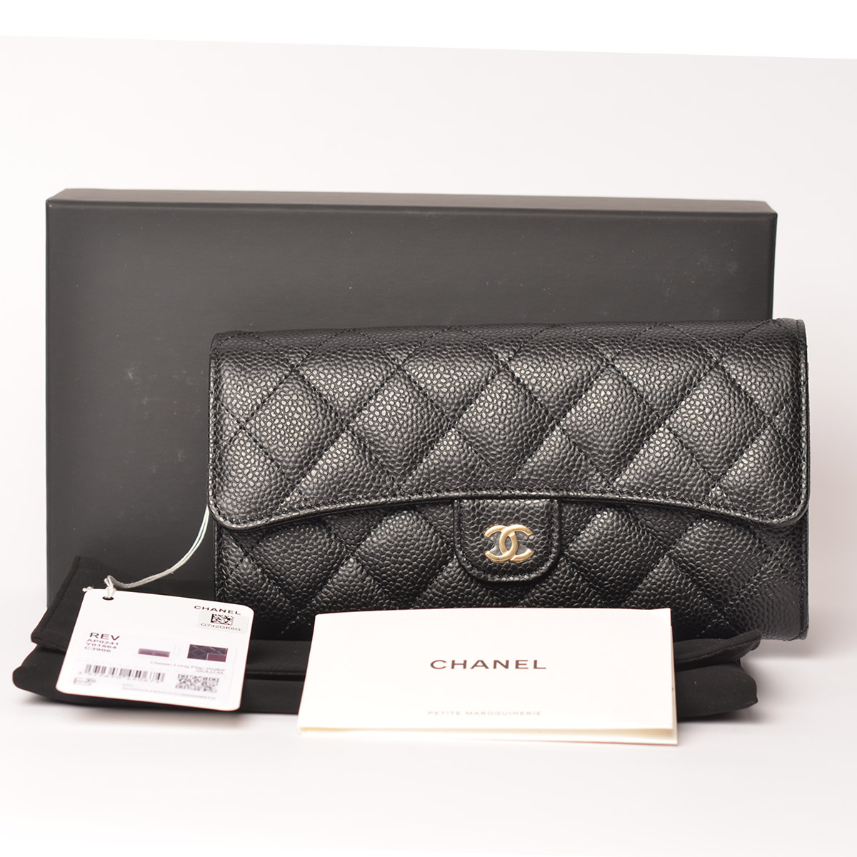 Caviar Quilted Large Flap Wallet Black — image 8