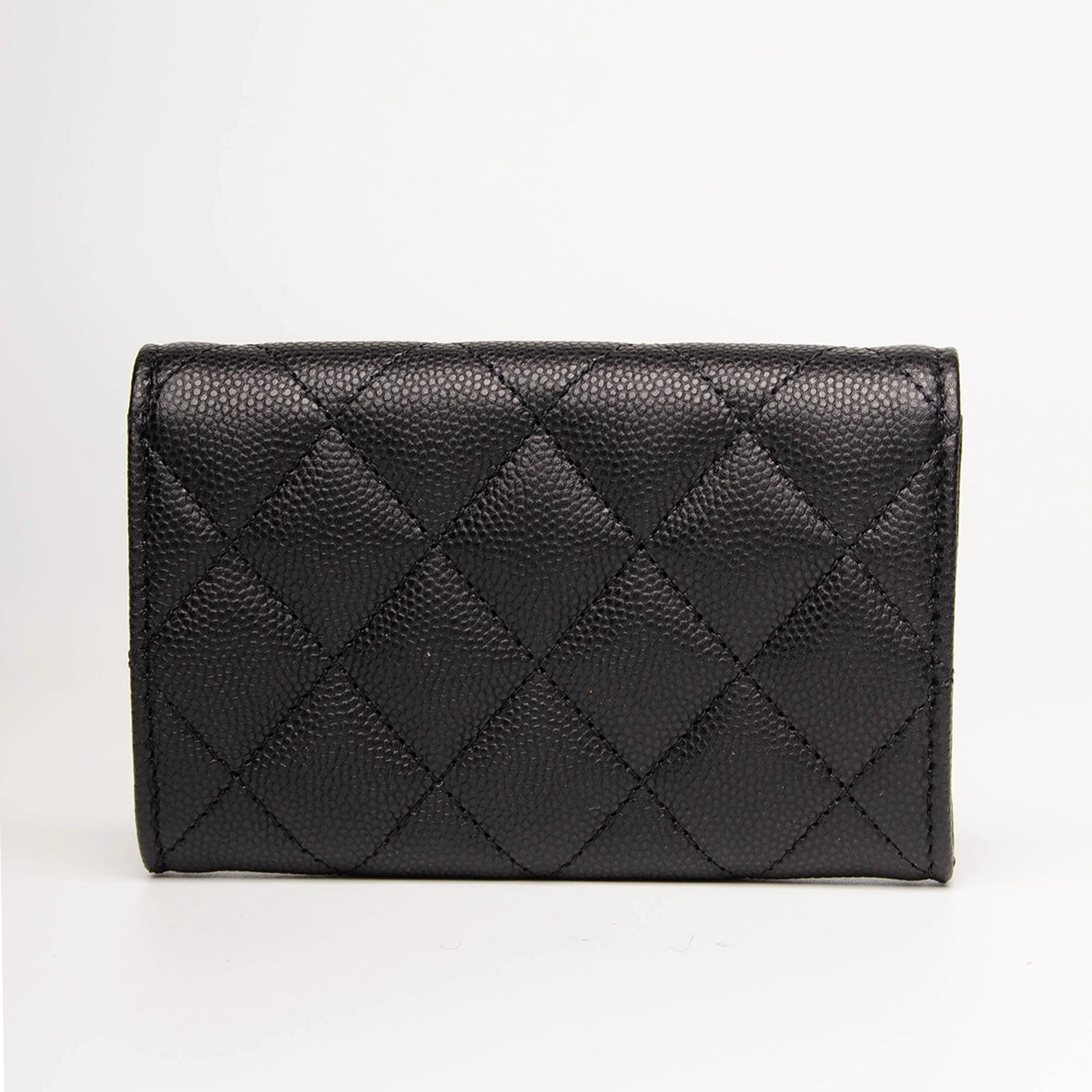 24k Caviar Quilted Black Flap Card Holder  — image 3