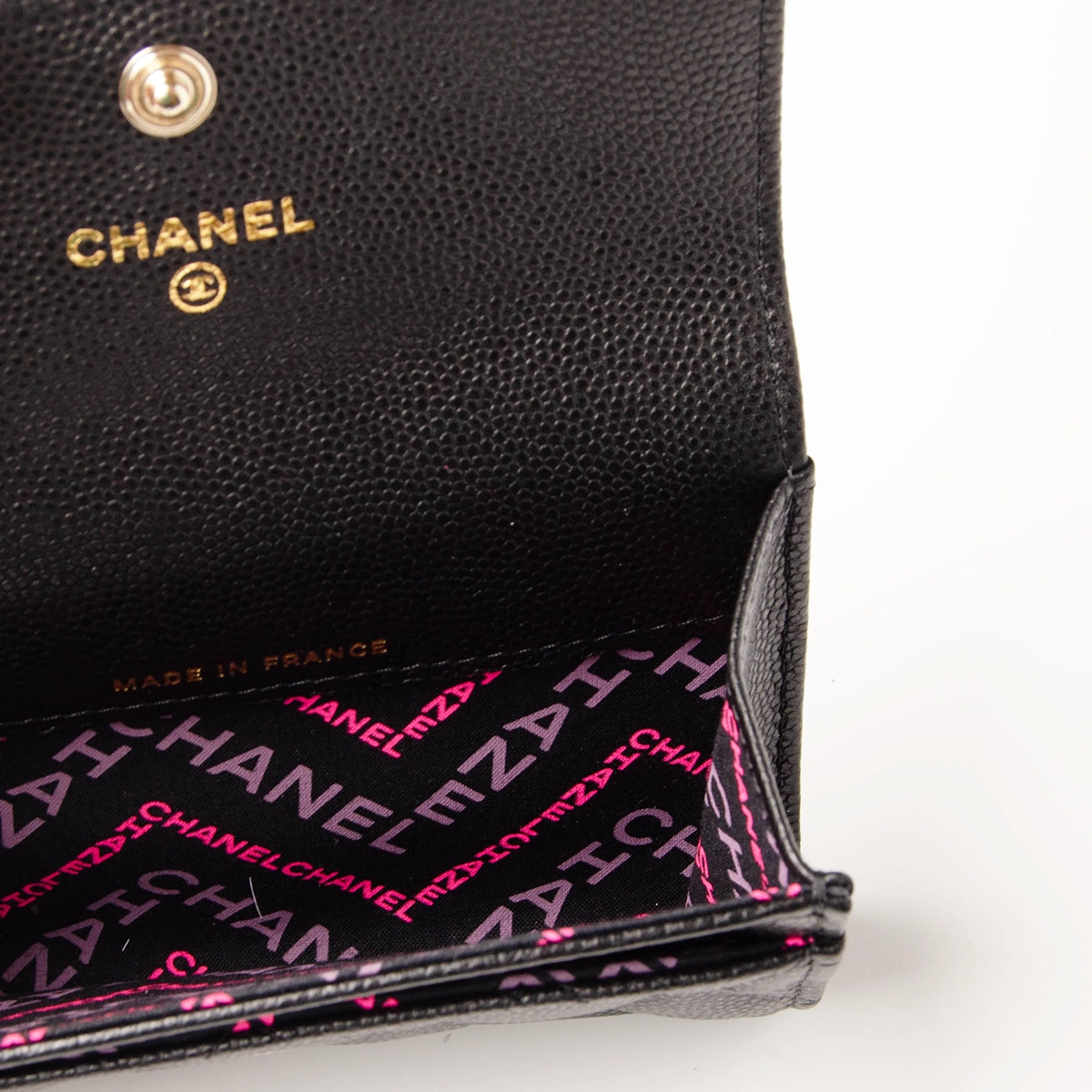 24k Caviar Quilted Black Flap Card Holder  — image 4