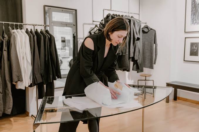 Inside a luxury fashion boutique